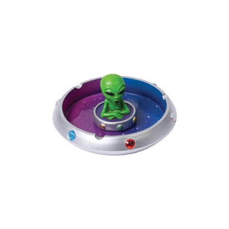 Alien in Flying Saucer Polyresin Ashtray - 6