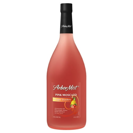 Arbor Mist Pineapple Strawberry Pink Moscato, Fruit Wine, 1.5 L Bottle