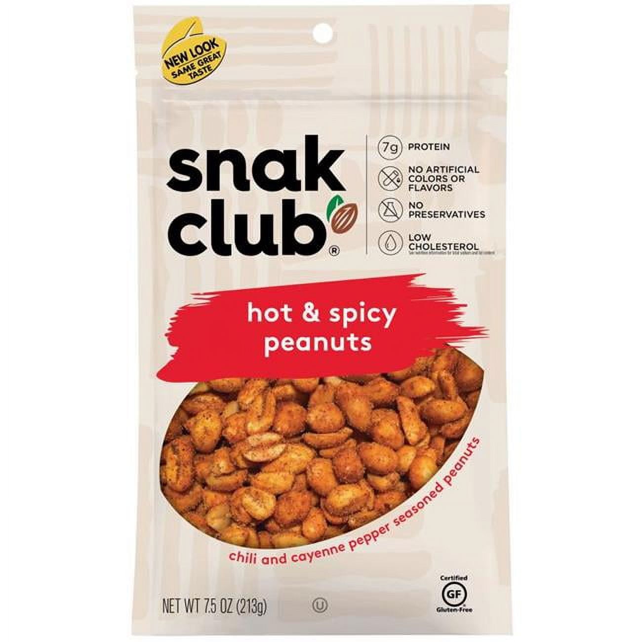 SNAK CLUB, HOT & SPICY PEANUTS