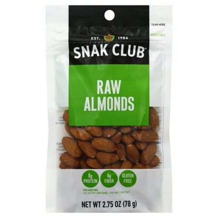 SNAK CLUB, A TREAT IN ITSELF, RAW ALMONDS