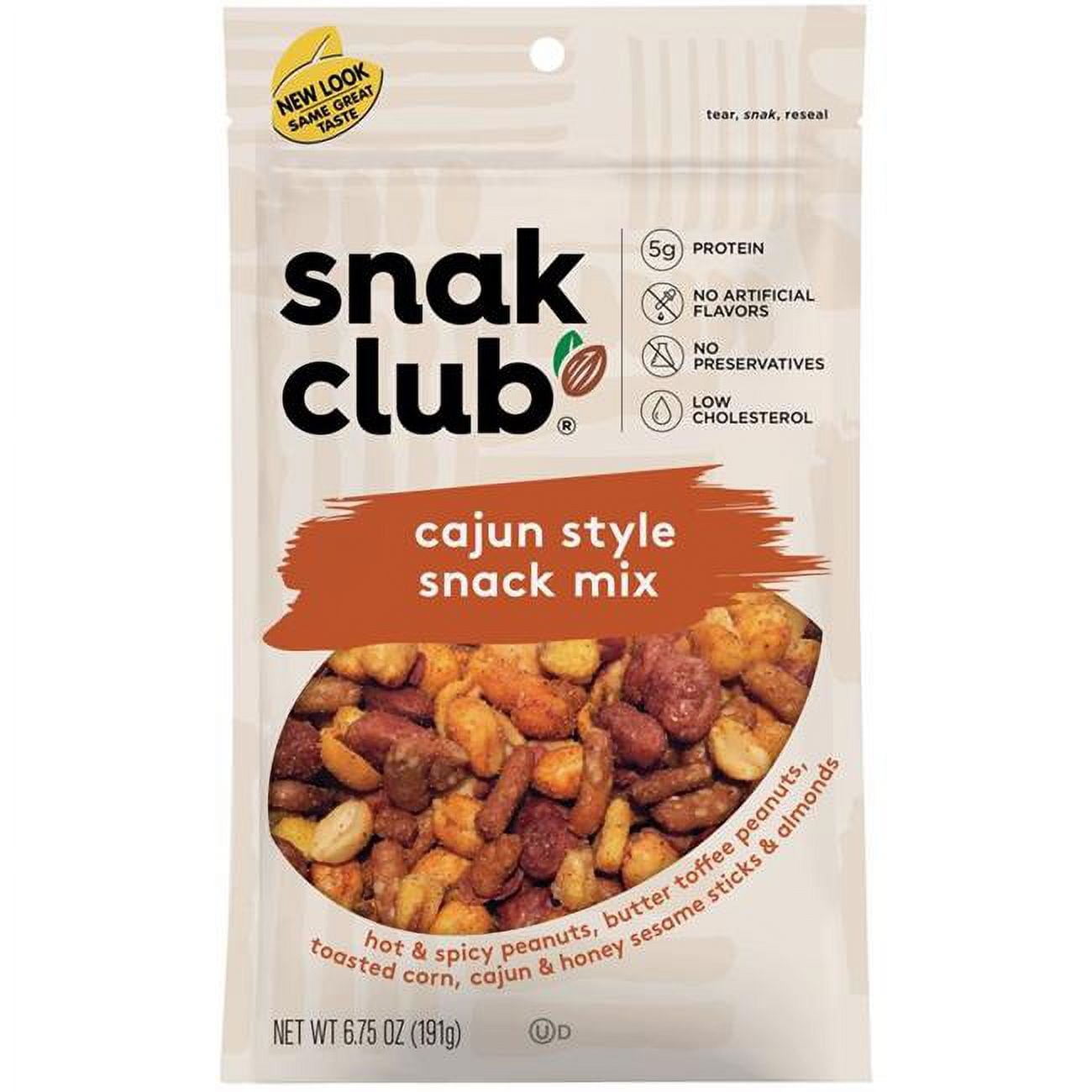 Snak Club 6.75 oz Bagged Cajun Snack Mix - Pack of 6