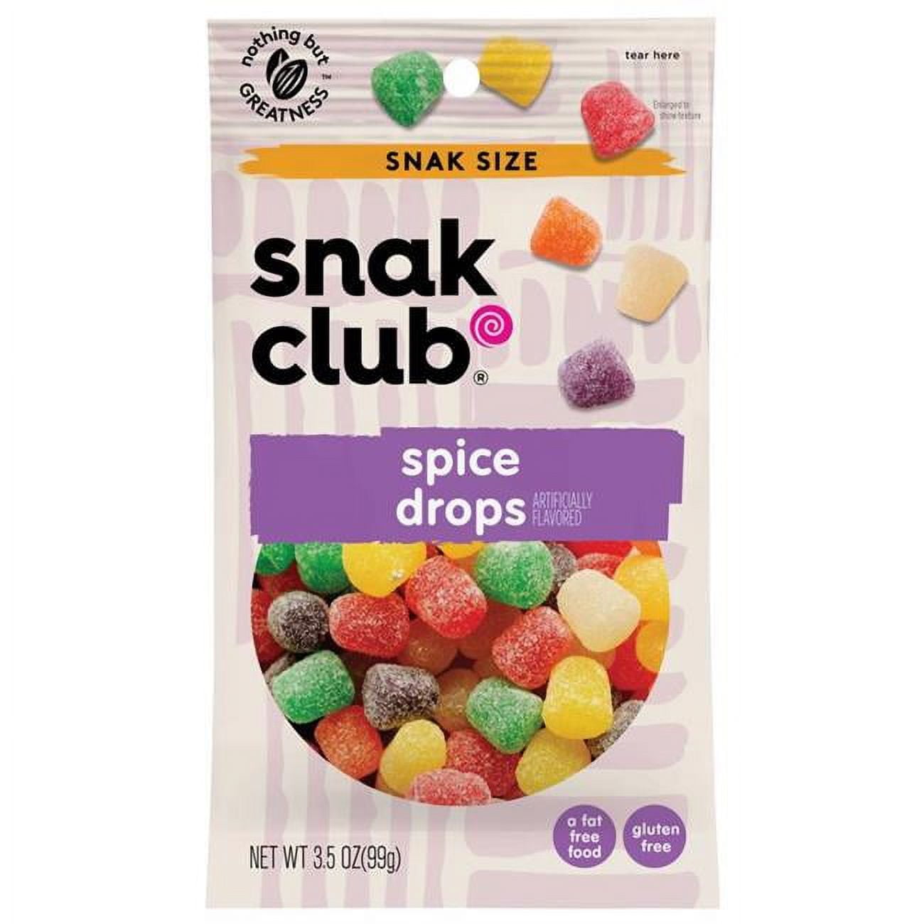 Snak Club 6065045 3.5 oz Bagged Spice Drops Gummi Candy - Pack of 12