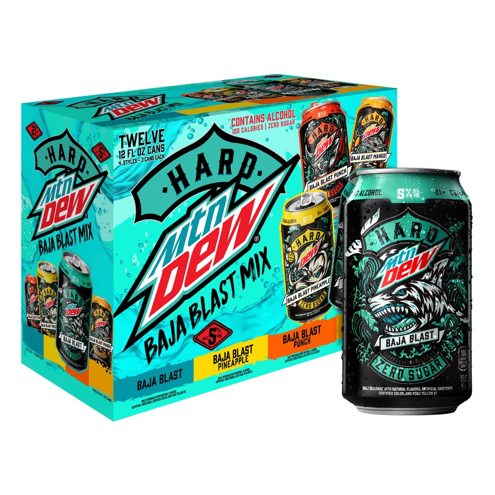 MTN DEW Hard Baja Blast Variety - 12pk/12 fl oz Cans