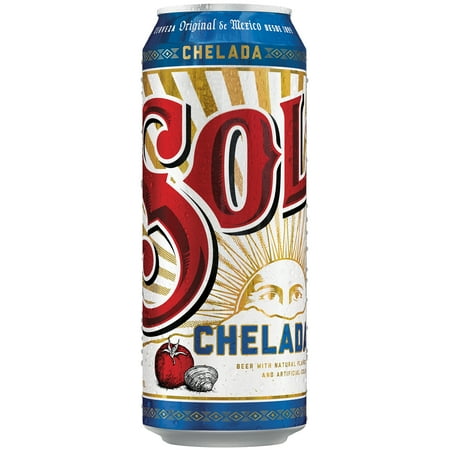 Sol Chelada Beer, Mexican Import, 24 fl. oz. Beer Can, 4.5% ABV