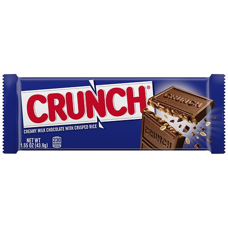 CRUNCH Chocolate Bar Single  Creamy Milk Chocolate With Crisped Rice  1.55 oz