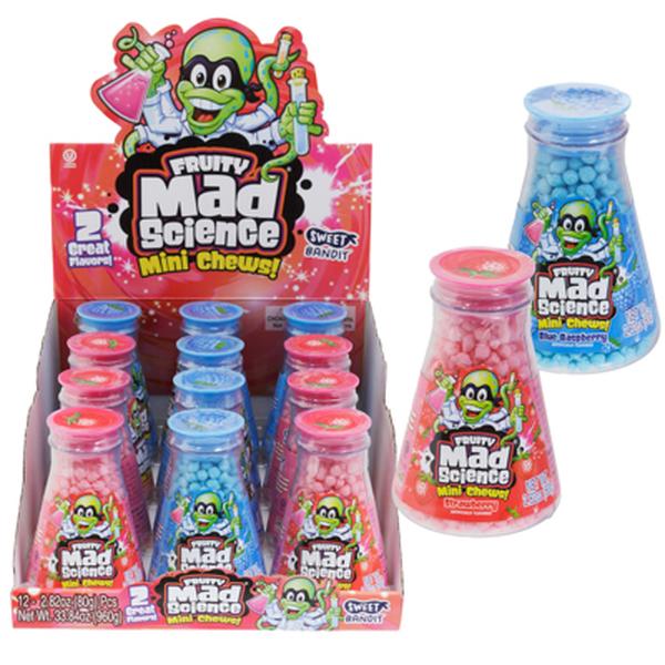 903N 2.82 oz Candy Mad Science Mini Chews Counter Display Candies - Pack of 96
