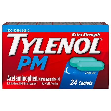 Tylenol PM Extra Strength Pain Reliever & Sleep Aid Caplets - Acetaminophen - 24ct