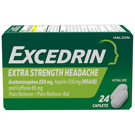Excedrin Pain Reliever Aid Acetaminophen Caplets Extra Strength  24 Count