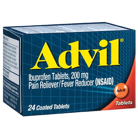 Advil Pain Reliever/Fever Reducer Tablets - Ibuprofen (NSAID) - 24ct: Whole Body Relief, Original Flavor, Aspirin & Caffeine Free