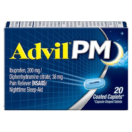 Advil NSAID PM Pain Reliever Ibuprofen Caplets - 20ct