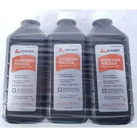 Hydrogen Peroxide Topical Solution USP 3%  16 Ounce Bottles [3 Pack]
