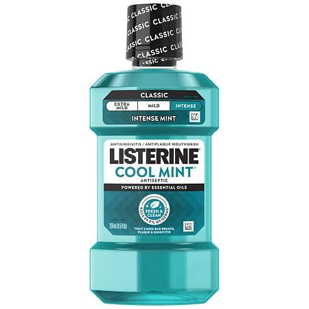 Listerine Cool Mint Intense Antiseptic Mouthwash  For Bad Breath & Plaque Oral Care  250 mL