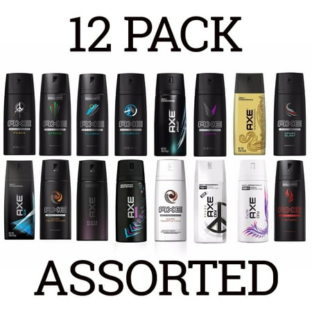 Axe Body Spray Assorted 12 Pack, 5.07 Oz Each