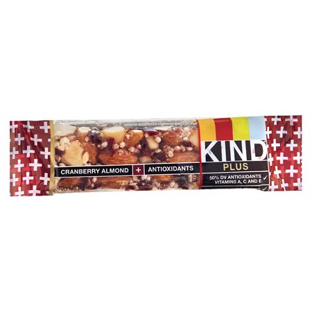 KIND, PLUS ANTIOXIDANTS BAR WITH MACADAMIA NUTS, CRANBERRY ALMOND