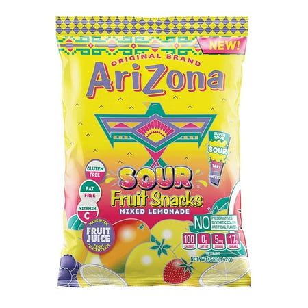 AriZona Sour Fruit Snacks  Mixed Lemonade - 5 Ounce Bag