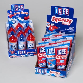 CANDY ICEE SPRAY OR SQUEEZE IN 2 ASST 2 FLAVORS 72 PC FLR DSPLY, Case Pack of 72