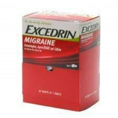 Excedrin Migraine 50 Packs of 2 Caplets per Pack Counter Single dose Box
