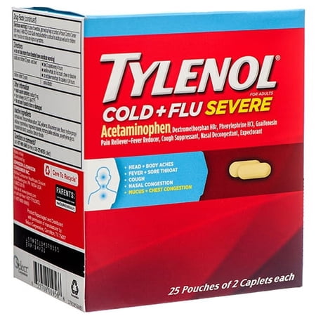 New 385259 Tylenol Cold + Severe Flu (25-Pack) Pharmacy Cheap Wholesale Discount Bulk Health And Beauty Pharmacy X Others