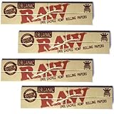 Raw King Size Organic Cigarette Rolling Papers, 4 Packs