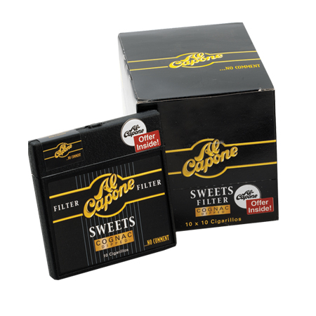 Vtg? Al Capone Filter Cognac Dipped Sweets Cigarillos - EMPTY Plastic Case - EUC