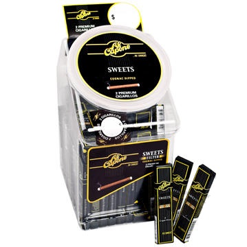 Al Capone 5053 Non-Filter Sweets Cigarillos Cognac Dipped Case Of 60