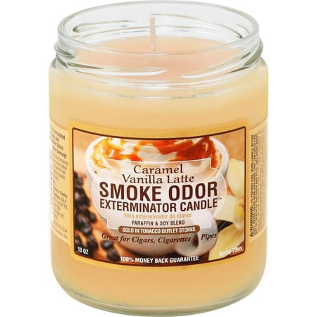 Smoke Odor Exterminator 13 oz Jar Candles Caramel Vanilla Latte, Pack of 2