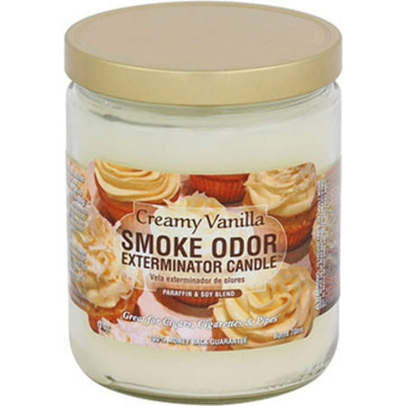 Smoke Odor Eliminator Soy Blend Wax Container Candles  Vanilla  Off-White