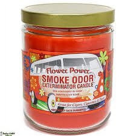 Smoke Odor Flower Power 2-Wick Soy Wax 13 oz Candle Multi-Scent  Multi-Color