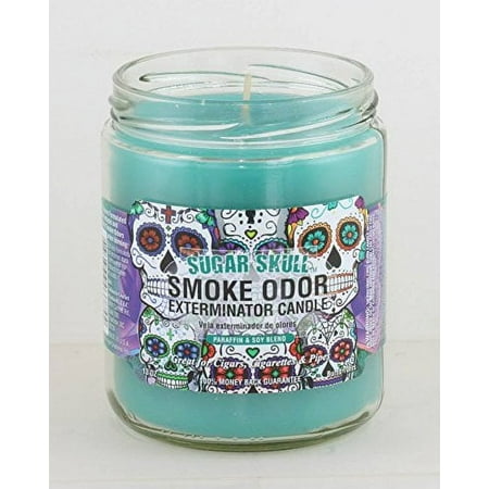 Smoke Odor Exterminator 13oz Jar Candle  Sugar Skull  13 oz