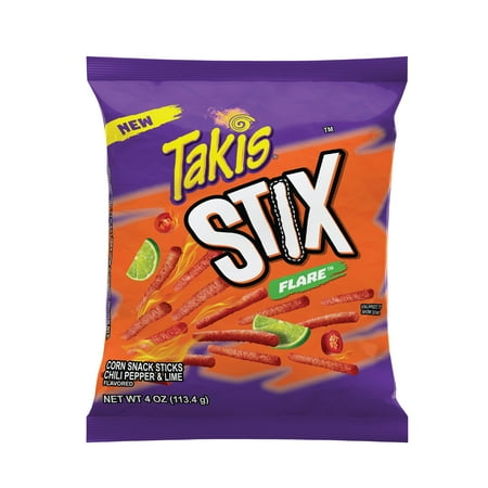 Takis Flare Stix 4 oz Bag  Chili Pepper & Lime Flavored Spicy Corn Chips