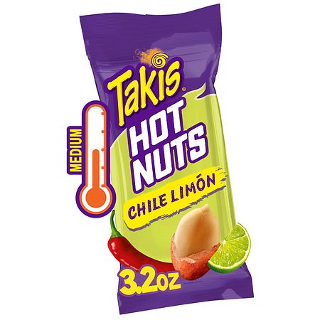 Takis Flare Hot Nuts 3.2 oz Pouch  Chili Pepper & Lime Flavored Spicy Double-Crunch Peanuts
