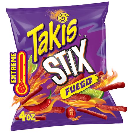 Takis Fuego Stix 4 oz Bag  Hot Chili Pepper & Lime Flavored Spicy Corn Chips