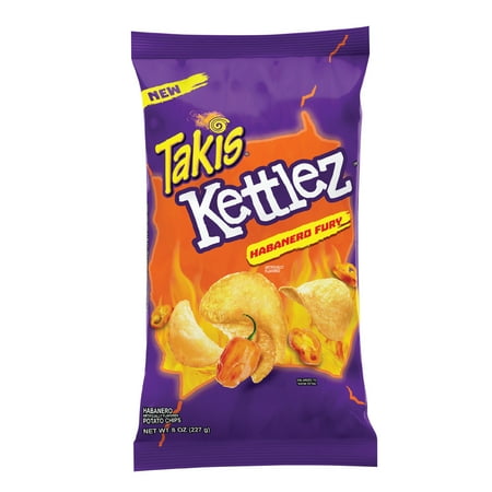 Takis Habanero Fury Kettlez 8 oz Bag  Habanero Flavored Spicy Kettle-Cooked Potato Chips
