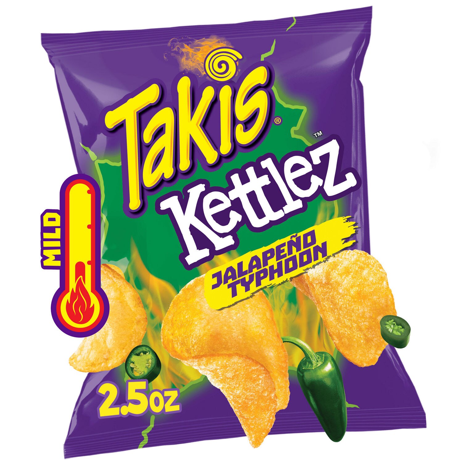 Takis Jalapeno Typhoon Kettlez Jalapeno Flavored Spicy Kettle-Cooked Potato Chips, 2.5 oz | CVS