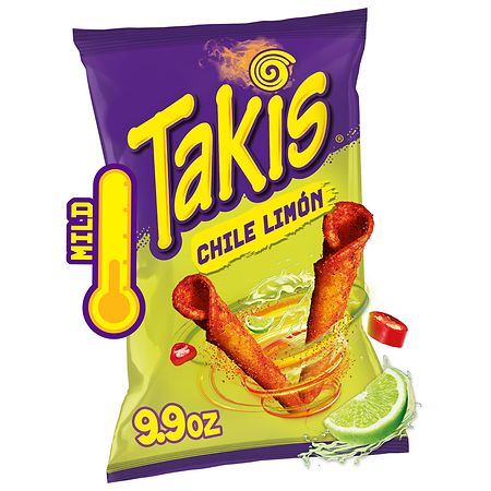 Takis Mild Spicy Rolled Tortilla Chips, Sharing Size Bag Chile Limon - 9.9 oz