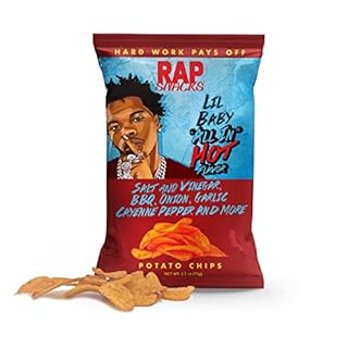 Rap Snacks Featuring Hip-Hop Stars Lil Baby All in Hot Potato Chips 2.5 Oz Bags Pack of 6 (B09WWY5GFR)