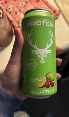 Bucked Up Cherry Limeade Lightly Carbonated 25g Protein 16oz Can