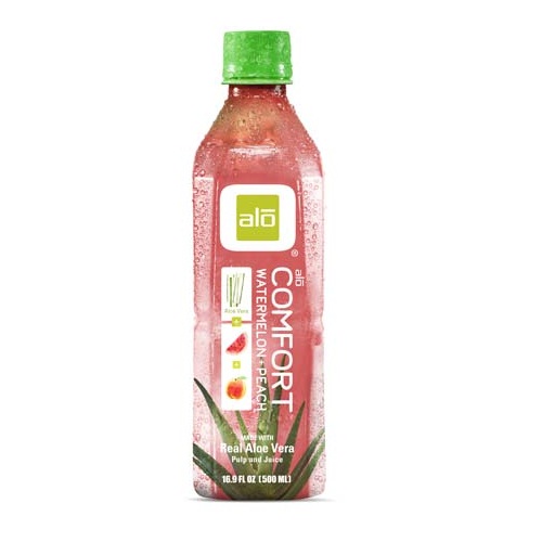 Alo Comfort Aloe Vera Juice Drink Aloe Vera + Watermelon + Peach 16.9oz