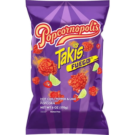 Popcornopolis Fuego Takis 6 oz Bag  Hot Chili Pepper & Lime Popcorn