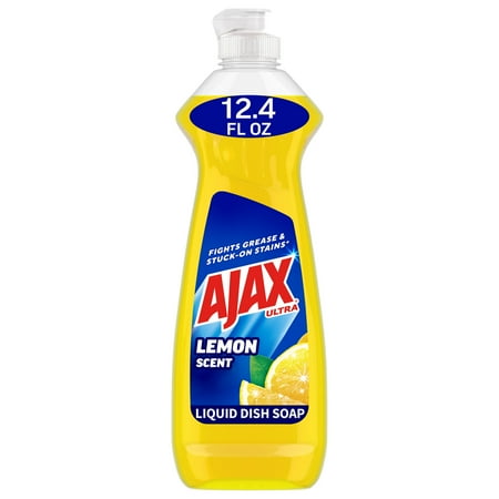 Ajax Ultra Liquid Dish Soap Lemon Scent  Super Degreaser  12.4 oz Bottle