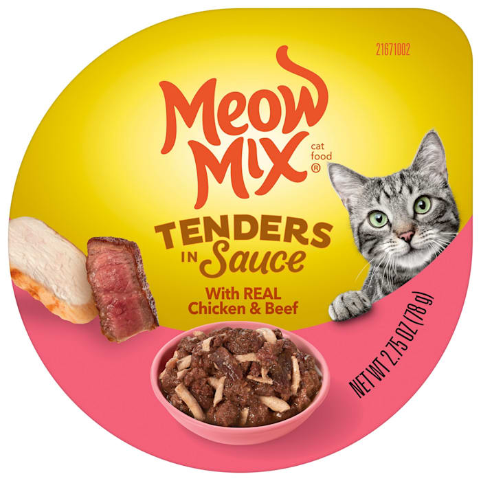 Meow Mix Tender Favorites Chicken & Beef in Sauce Wet Cat Food  2.75-Ounce Cups