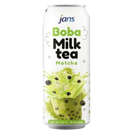 Jans Boba Milk Tea Matcha 16.56oz