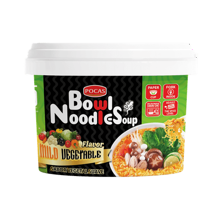 Pocas Bowl Noodle Soup, Vegetable, 3.17 Ounce (Pack of 8)