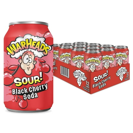 Warheads Sour Black Cherry Soda 12oz Can