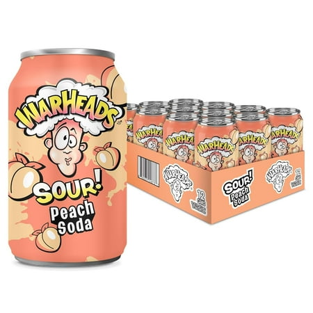 Warheads Sour Peach Soda 12oz Can