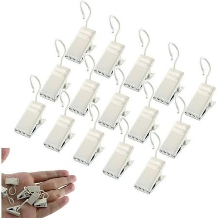 SJJ 100PCS Small White Metal Curtain Hangers Clips  1.3 Inch Clips for Decoration  Photos  Craft Display  and Indoor Activities Supplies