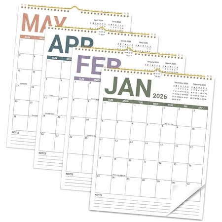 SJJ 2026 Wall Calendar 12 Months  Wall Calendar from January 2026 to December 2026  Large Vertical Hanging Calendar  Thick Paper  Perfect for