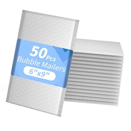 SJJ Mailers  6x9 Padded Envelopes 50 Pack Self-Seal Shipping Envelopes for Small Business  Envelope Mailers for Jewelry Items  White