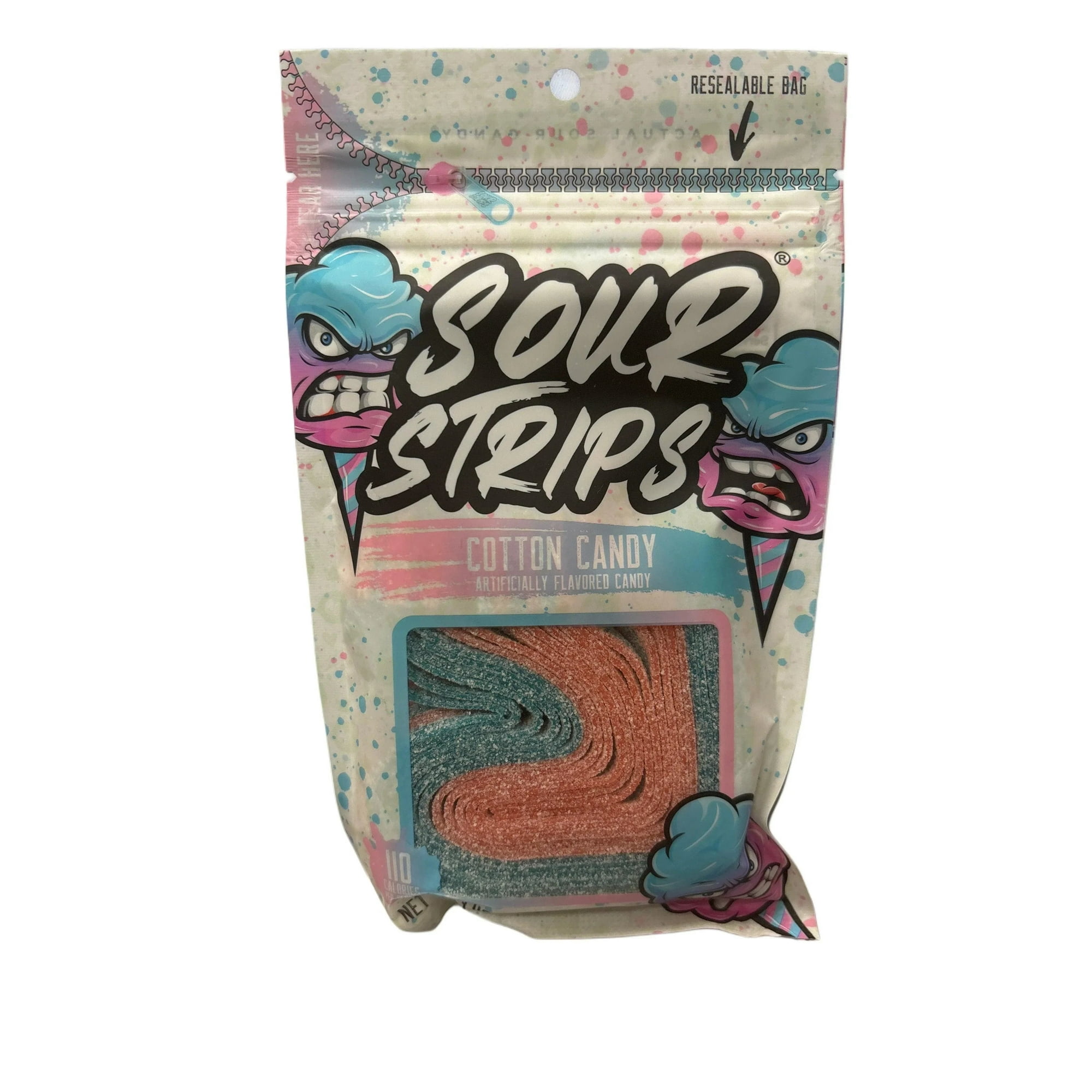 Extreme Snacks Sour Strips Cotton Candy 3.4oz 3.4 Oz