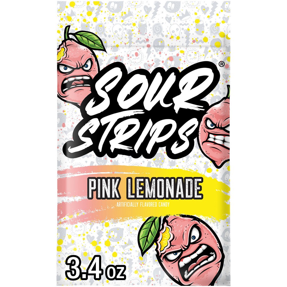 Sour Strips Pink Lemonade Candy - 3.4oz